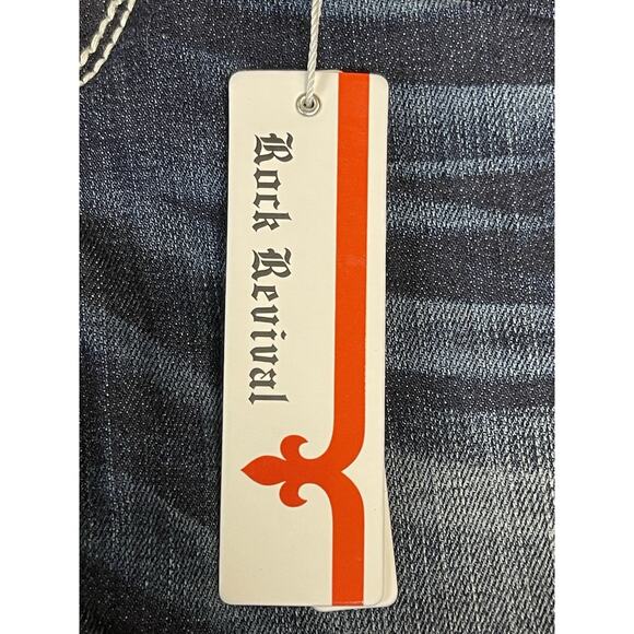 Rock Revival Jeans Womens 30 Blue Sasha Straight Embroidered Low Rise Regular - Picture 11 of 16